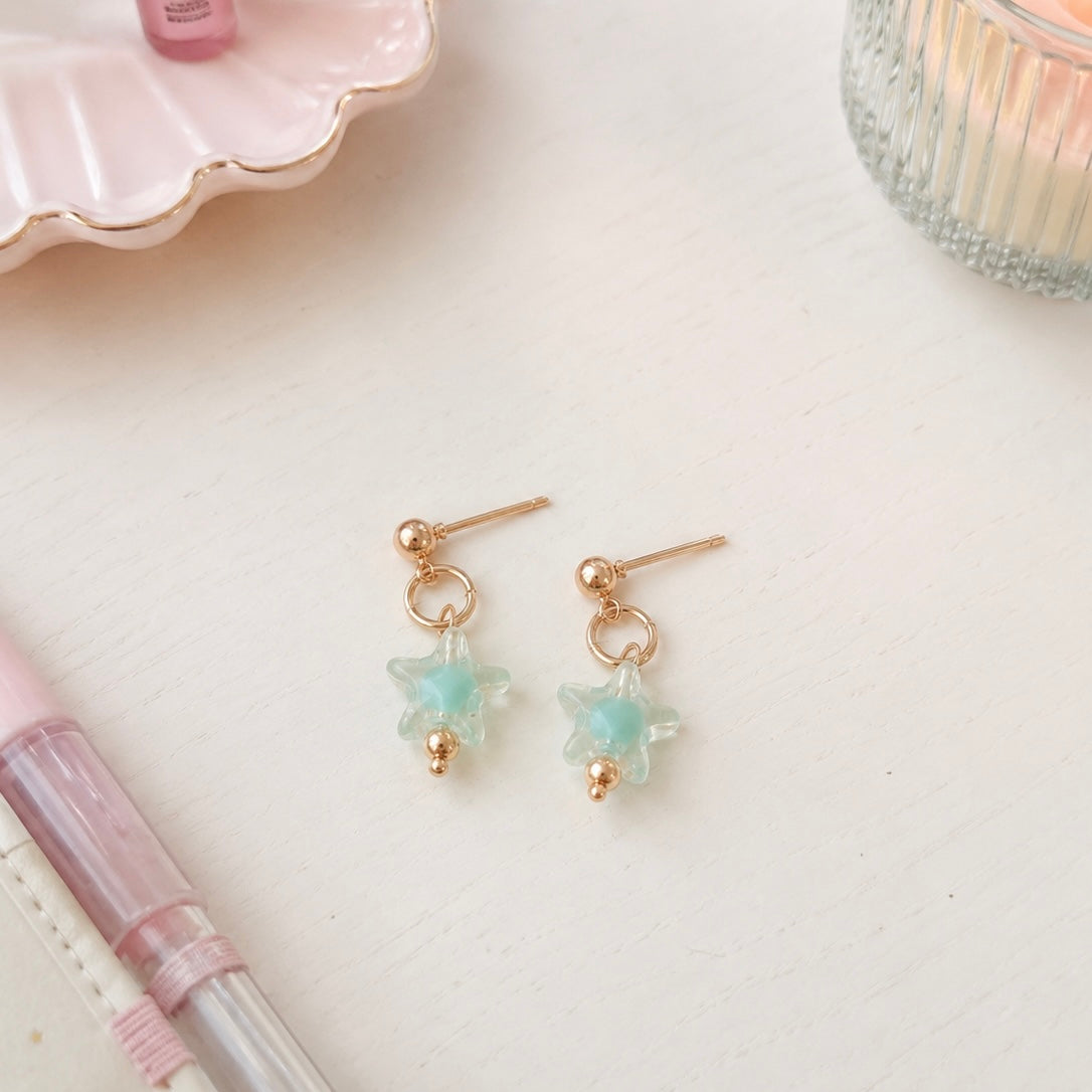 Translucent Star Charm Earrings