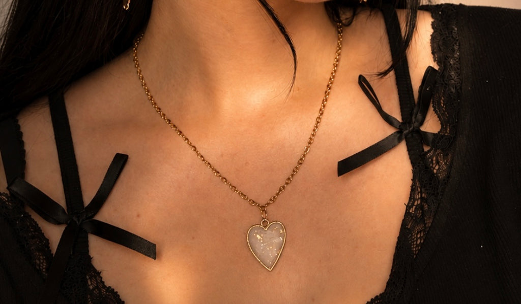 Opalescent Golden Heart Necklace