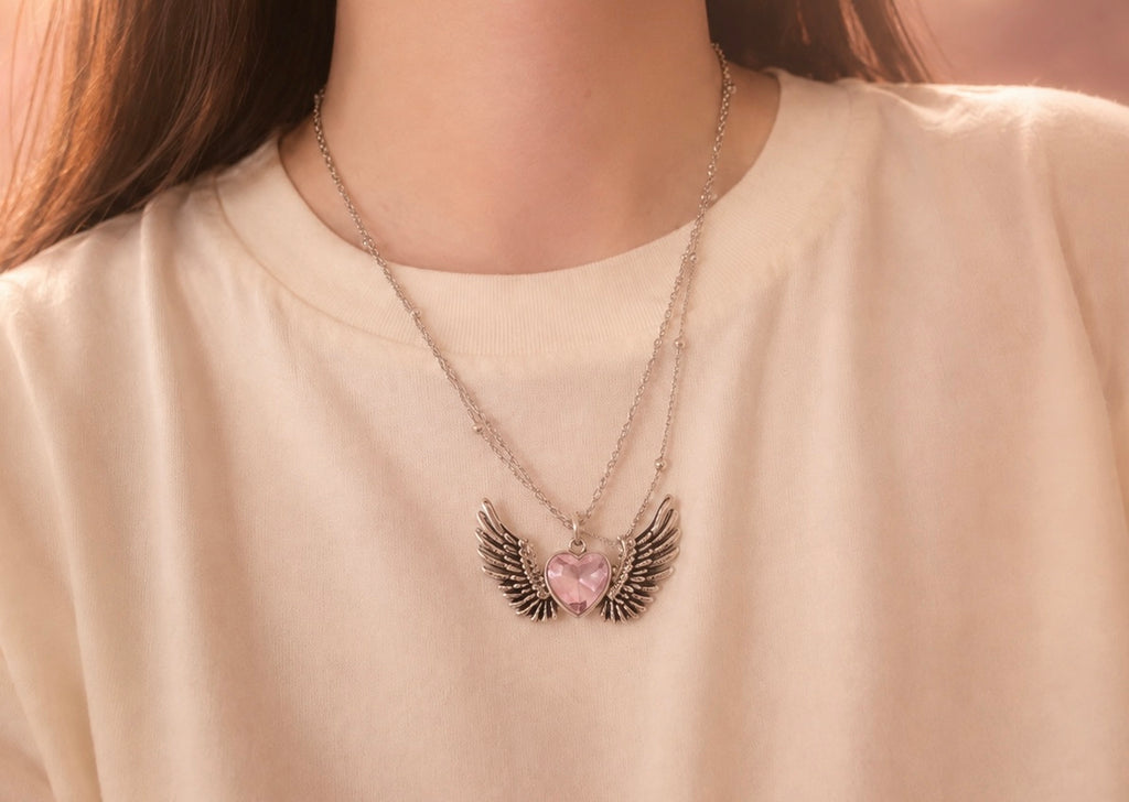 Rose Quartz Heart Set