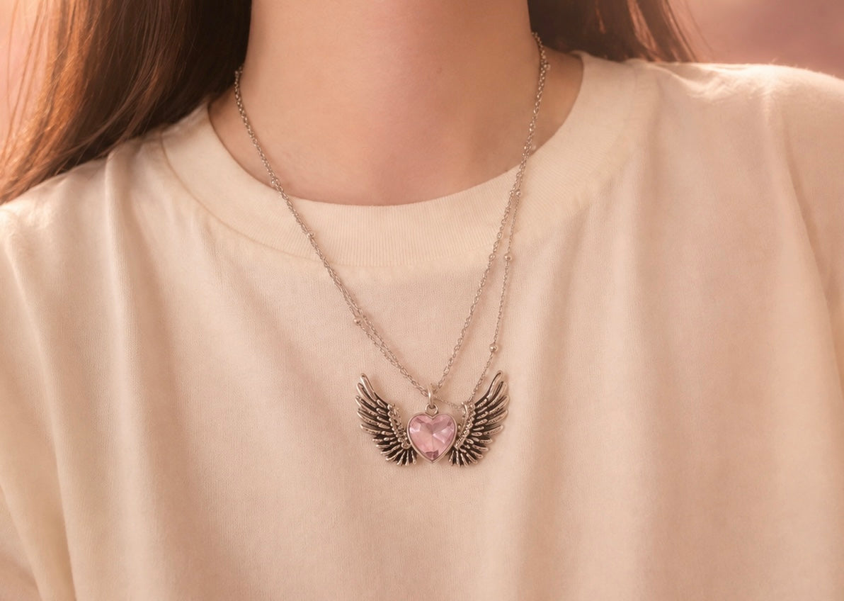 Rose Quartz Heart Set