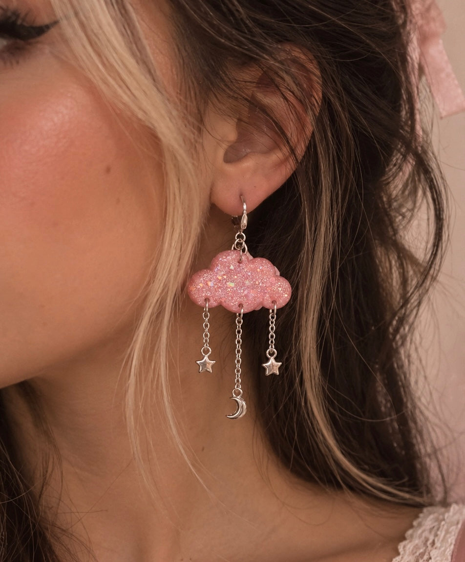 Pink Moonshower Earrings
