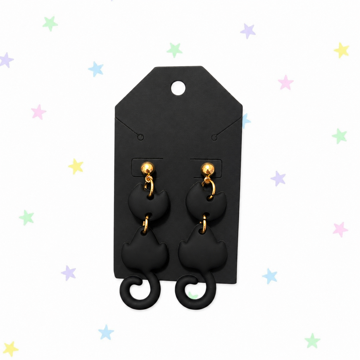 NEW black cat earrings
