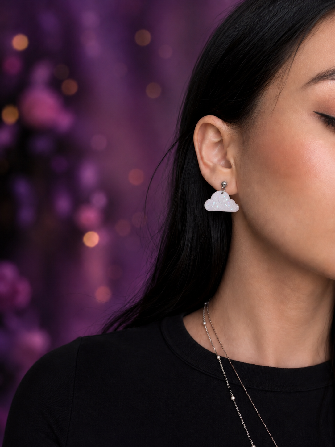 [EARRINGS] Opalescent Cloud Earrings | Cute Polymer Clay Jewelry | Handmade Kawaii Gift