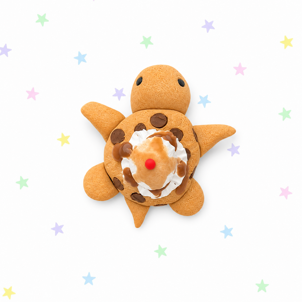 Ice Cream Cookie Turtle Magnet | Cute Polymer Clay Decor | Handmade Kawaii Gift