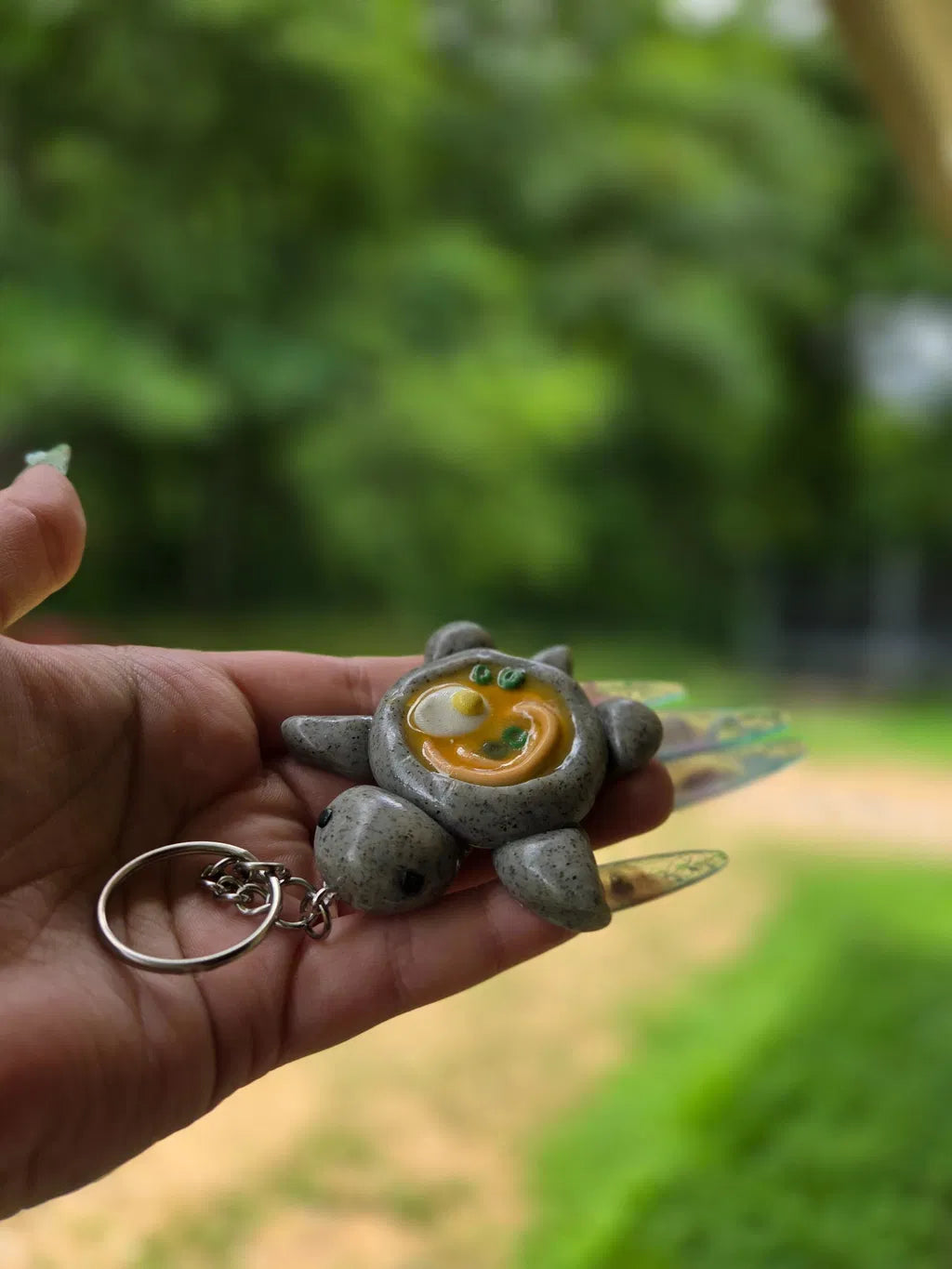 [KEYCHAINS] Ramen Turtle Keychain | Cute Polymer Clay Bag Charm | Handmade Kawaii Gift