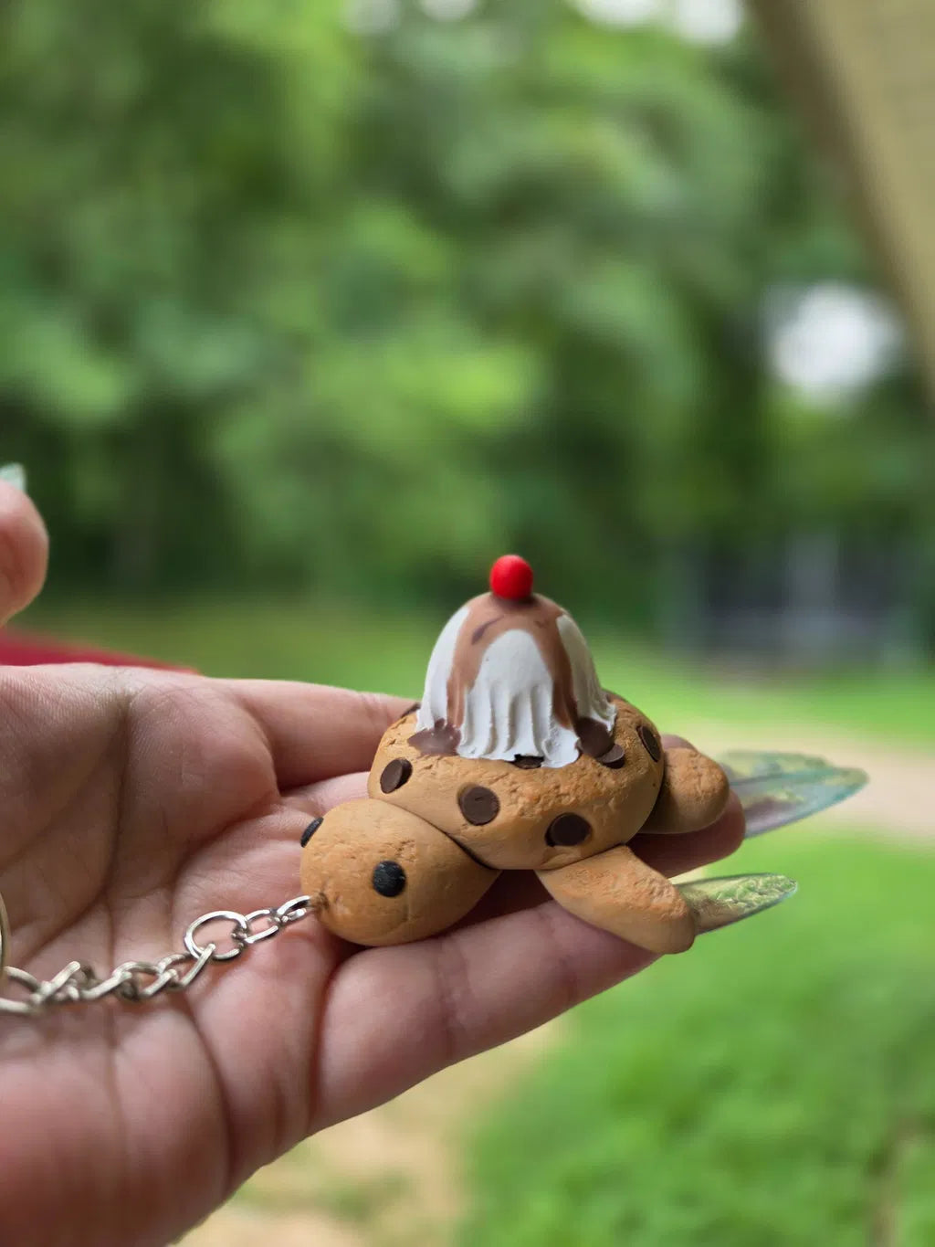 [KEYCHAINS] Ice Cream Cookie Turtle Keychain | Cute Polymer Clay Bag Charm | Handmade Kawaii Gift