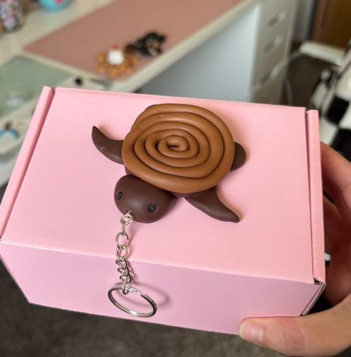 Chocolate Cookie Turtle Keychain