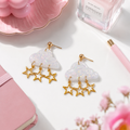[EARRINGS] Opalescent Dangly Star & Cloud Earrings