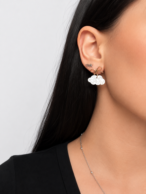 [EARRINGS ] Bow & Cloud Earrings | Cute Handmade Jewelry | Handmade Kawaii Gift