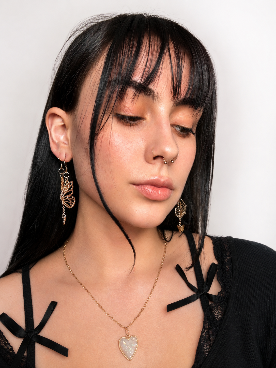 Opalescent Golden Heart Necklace