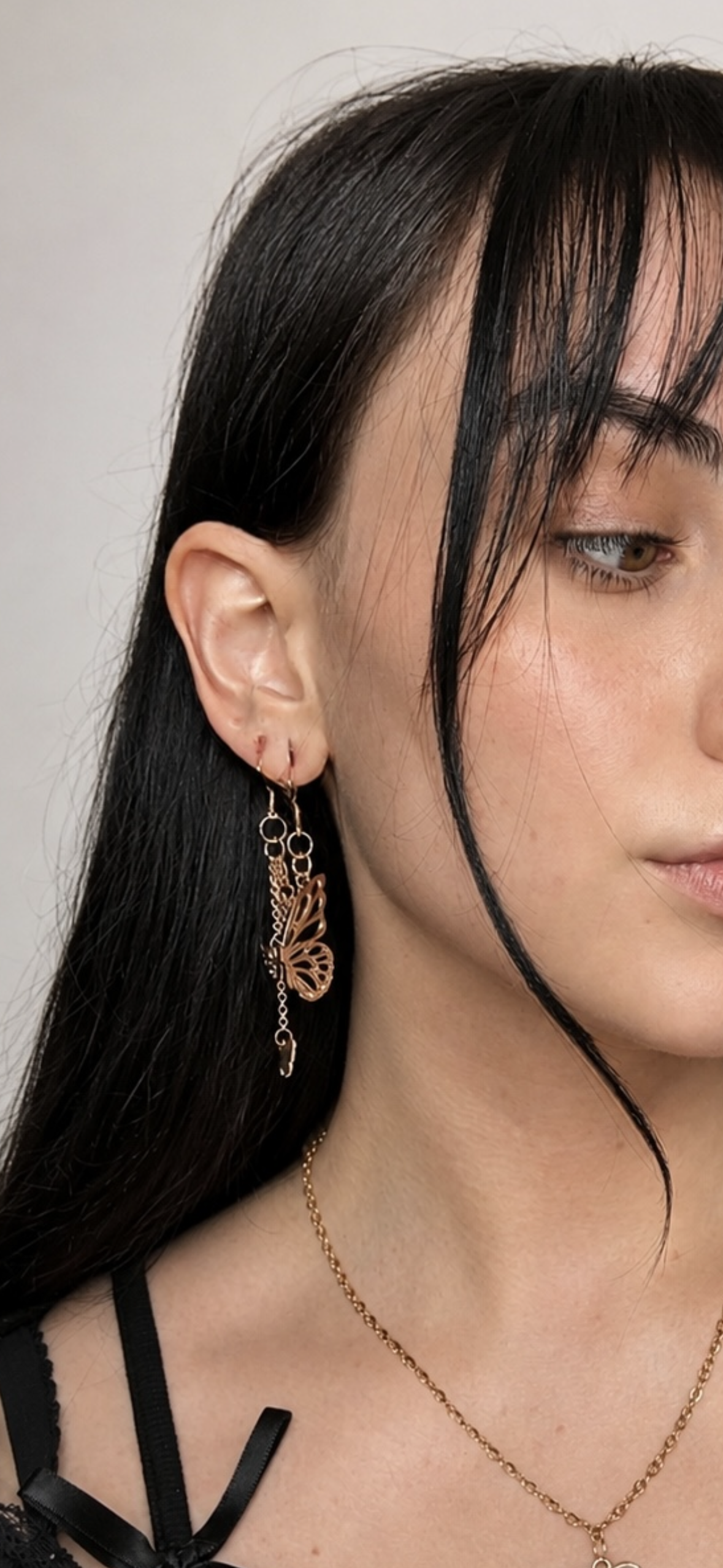 Dangling Golden Butterfly Earrings
