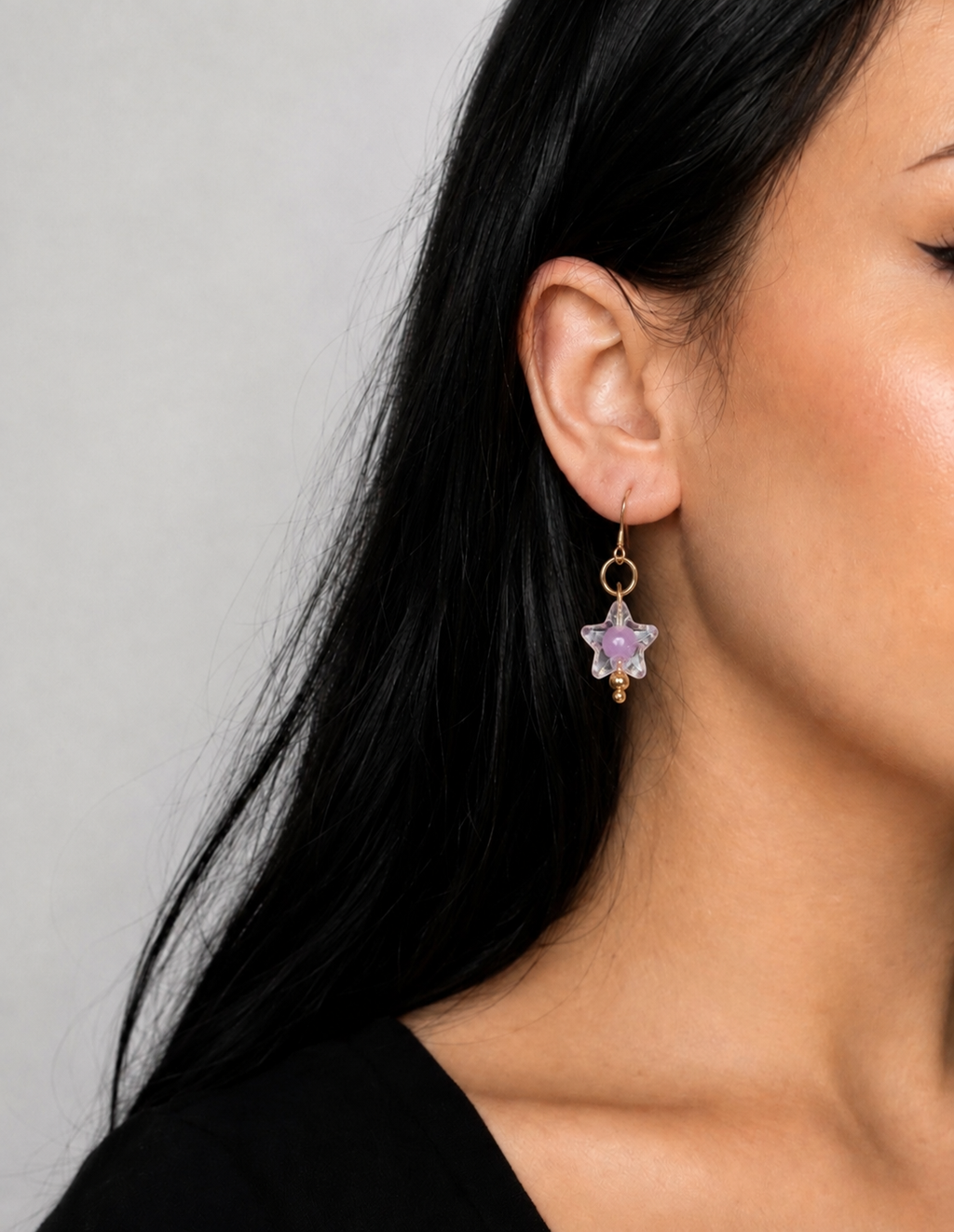 Translucent Star Charm Earrings
