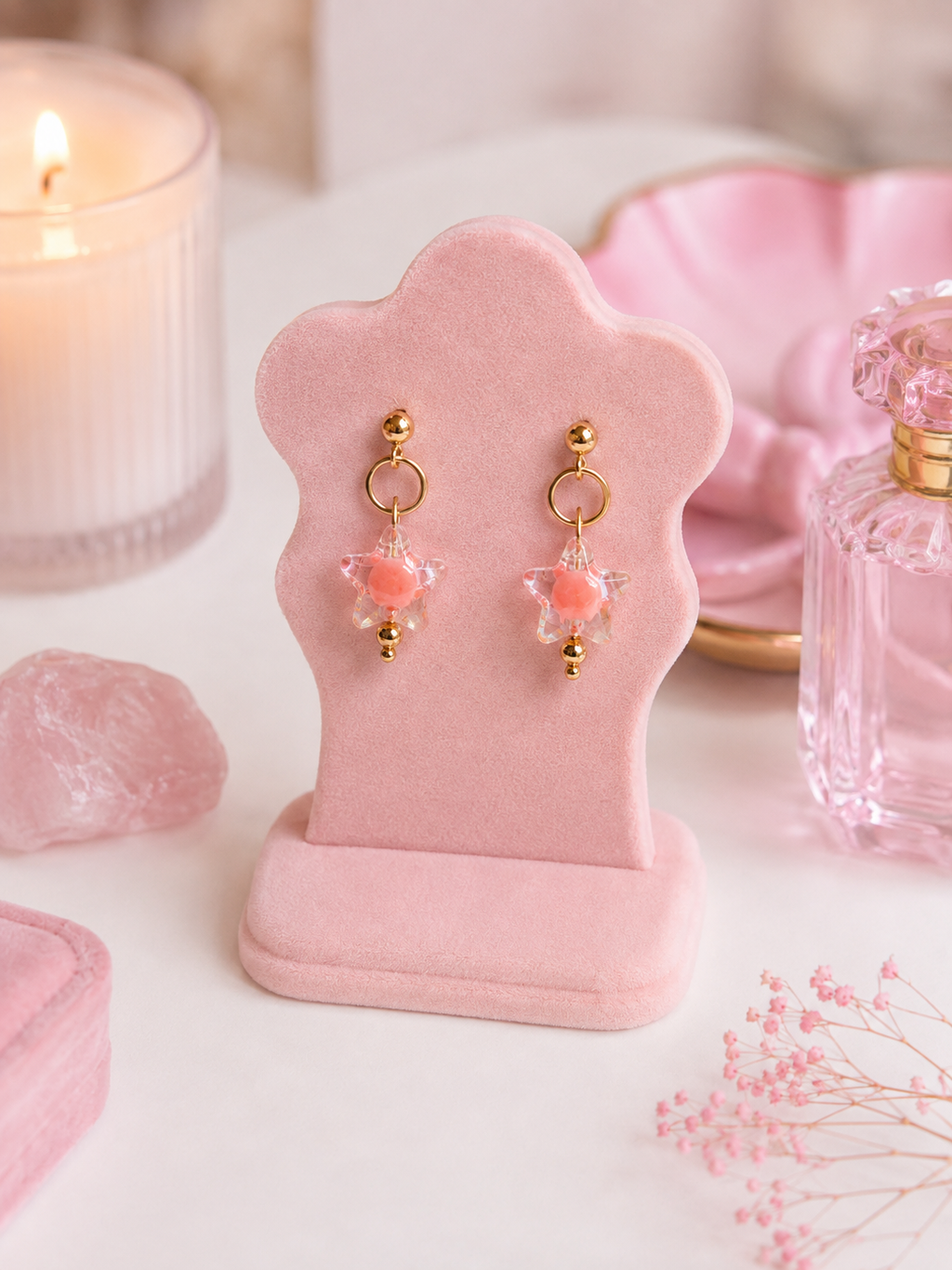 Translucent Star Charm Earrings