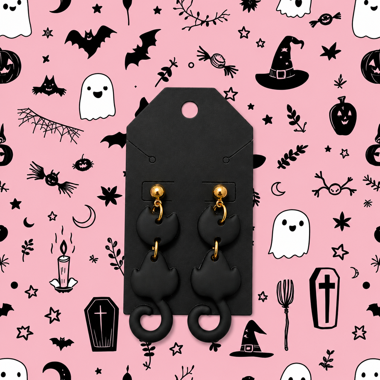 [coming soon] black cat earrings