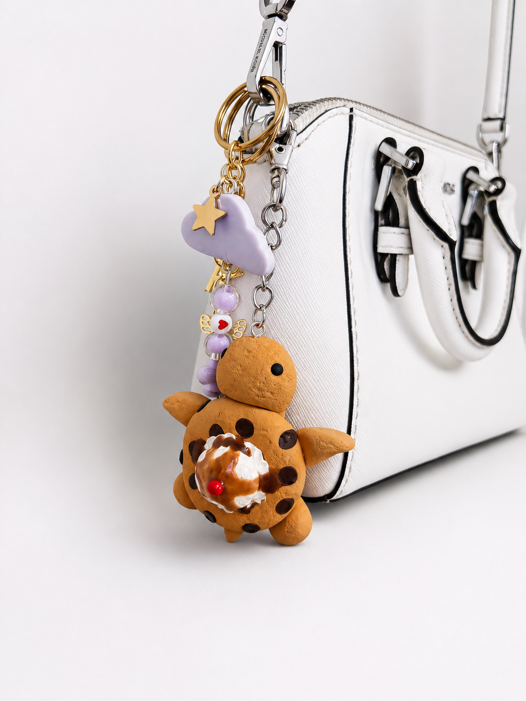 [KEYCHAINS] Ice Cream Cookie Turtle Keychain | Cute Polymer Clay Bag Charm | Handmade Kawaii Gift