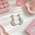 [EARRINGS] Floral Moon Earrings | Cute Handmade Jewelry | Handmade Kawaii Gift