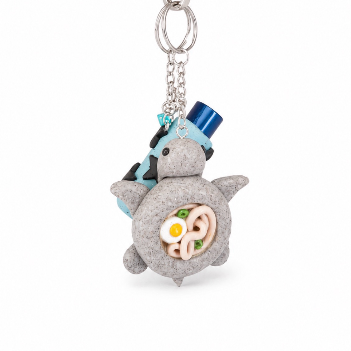 [KEYCHAINS] Ramen Turtle Keychain | Cute Polymer Clay Bag Charm | Handmade Kawaii Gift