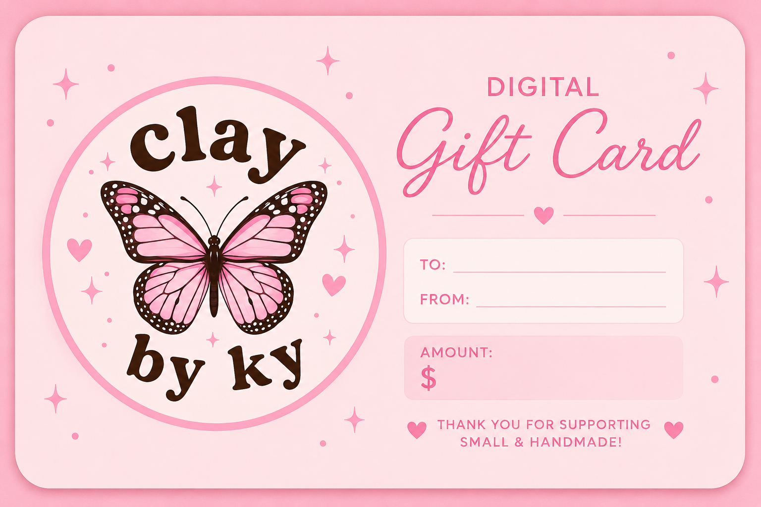 Gift Card | Clay by Ky | Handmade Kawaii Gifts