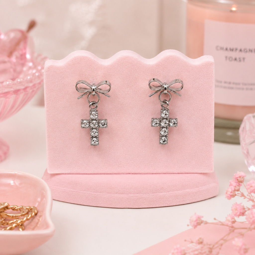 [EARRINGS] Dangly Cross Earrings | Cute Handmade Jewelry | Handmade Kawaii Gift
