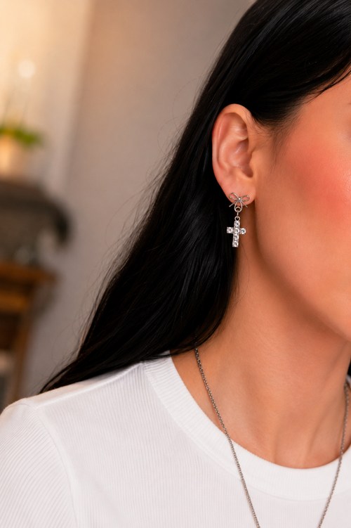 [EARRINGS] Dangly Cross Earrings | Cute Handmade Jewelry | Handmade Kawaii Gift