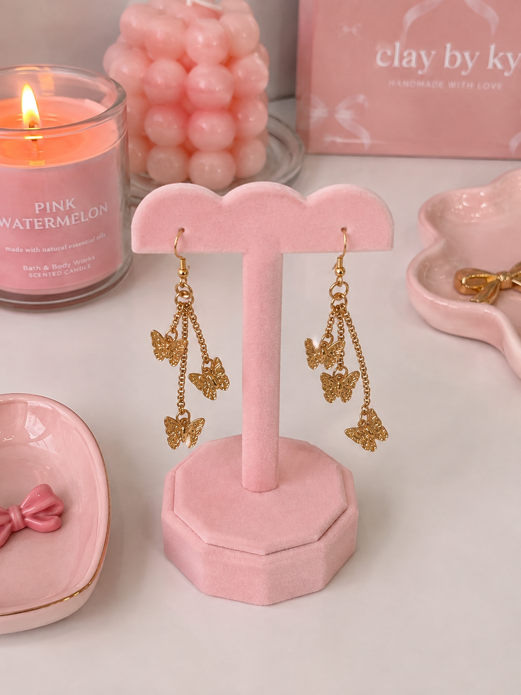 [EARRINGS] Dangling Butterflies Earrings | Cute Handmade Jewelry | Handmade Kawaii Gift