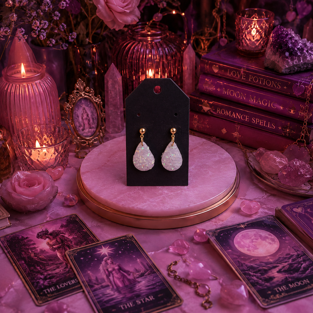 Opalescent Teardrop Earrings | Cute Polymer Clay Jewelry | Handmade Kawaii Gift