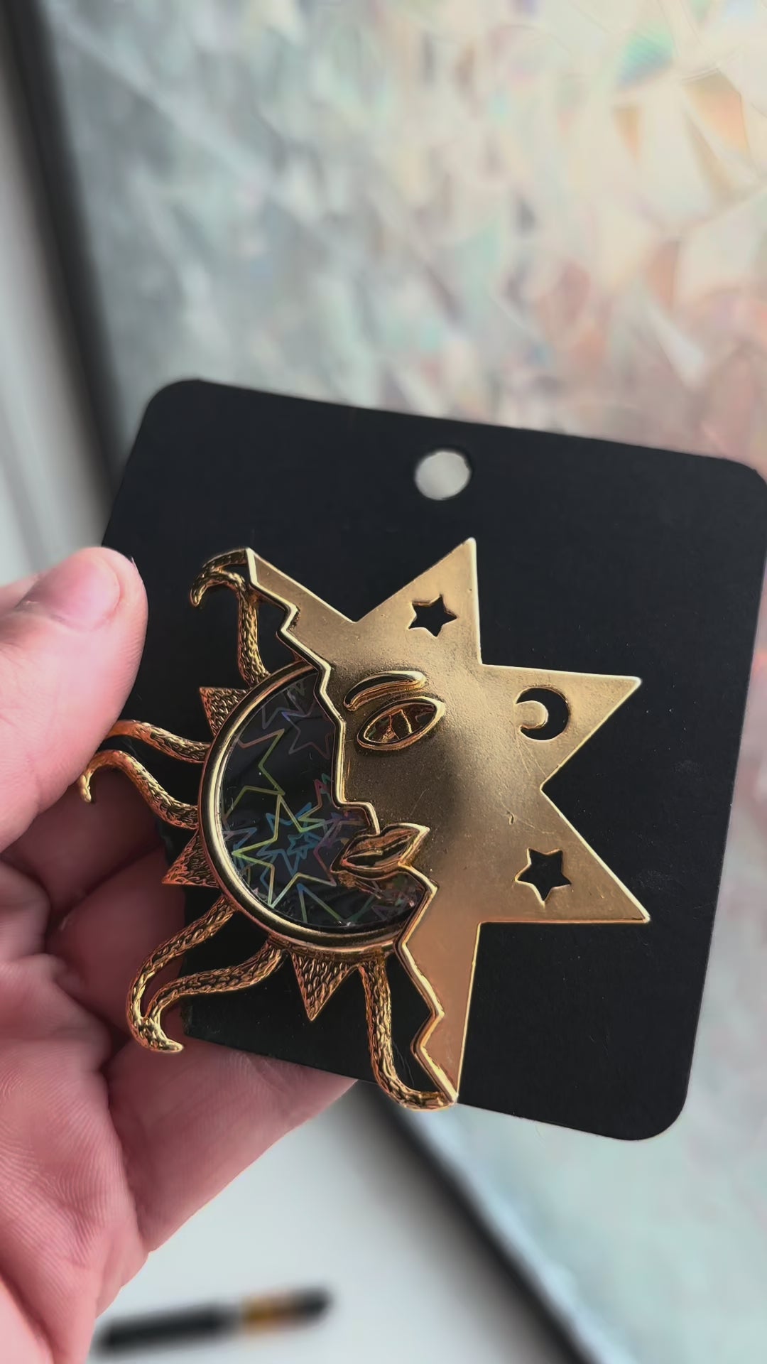 Celestial Sun & Star Brooch