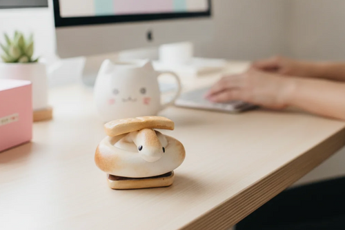 S'more Snake Figurine | Cute Polymer Clay Trinket | Handmade Kawaii Gift