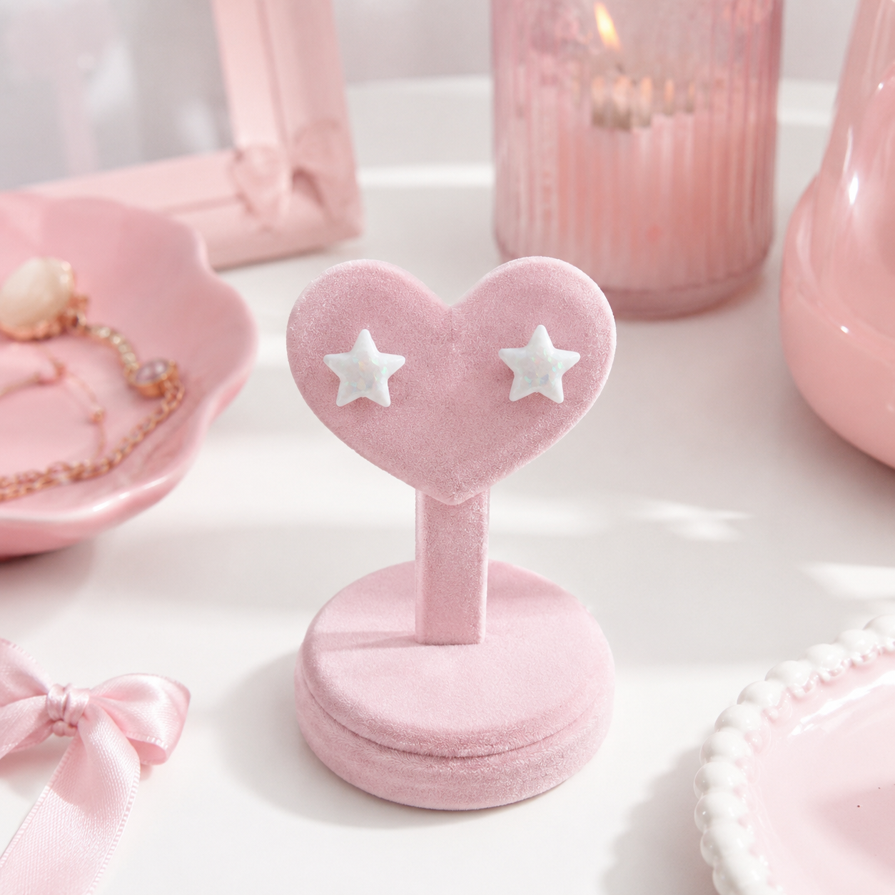 [EARRINGS] Opalescent Star Stud Earrings | Cute Polymer Clay Jewelry | Handmade Kawaii Gift