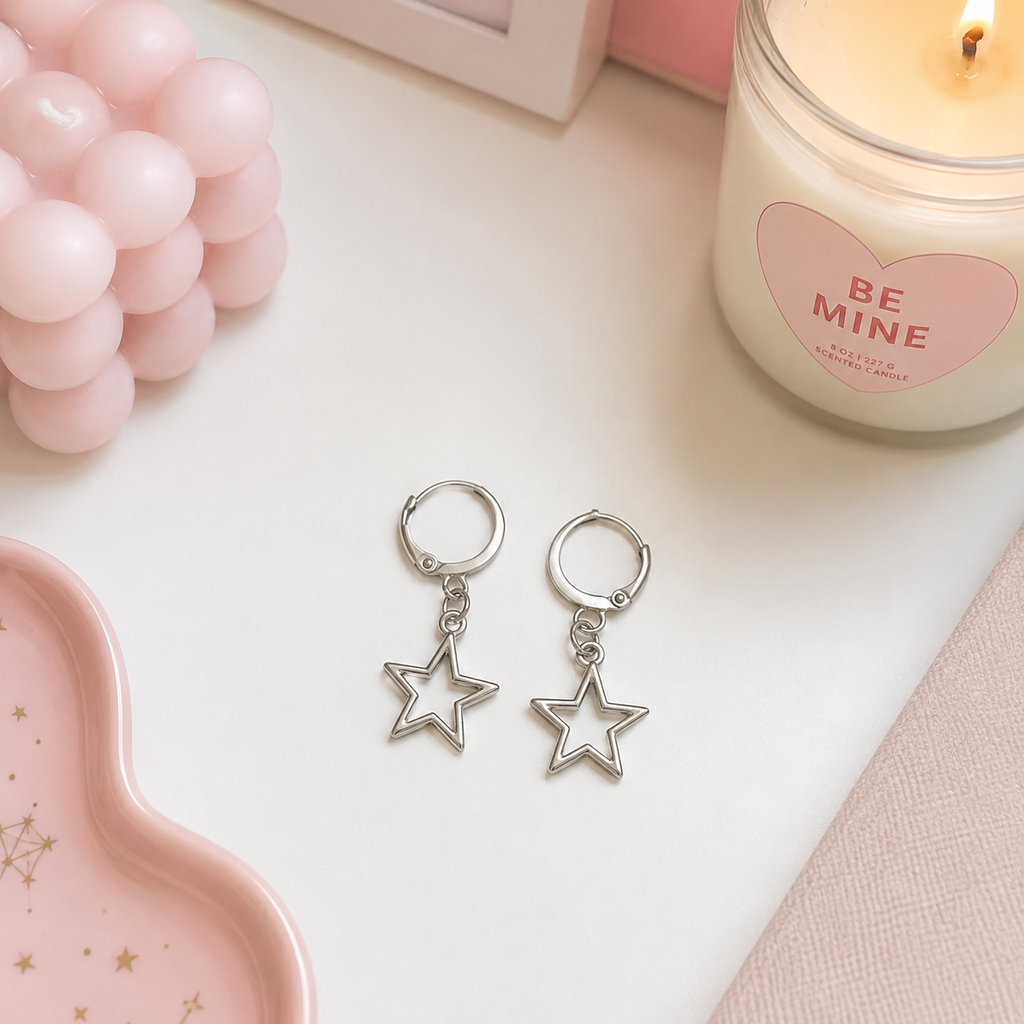 [EARRINGS] Star Hugger Earrings | Cute Handmade Jewelry | Handmade Kawaii Gift